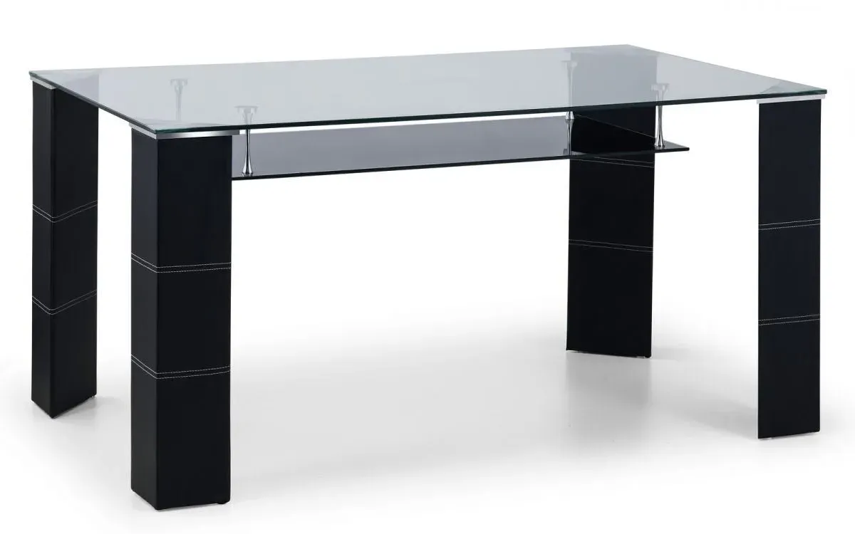 Rectangular Dining Table - Glass, Steel