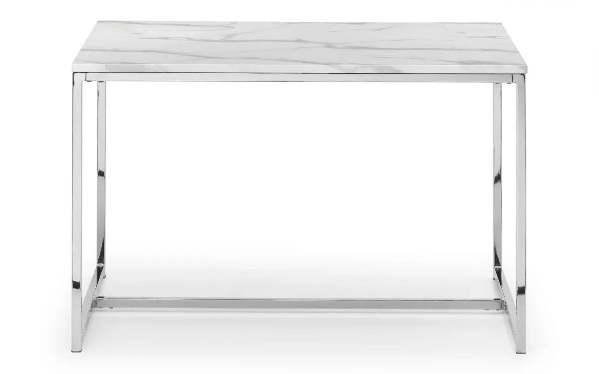 Rectangular Dining Table - White, Marble Effect image