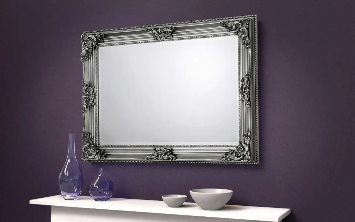 Rococo Wall Mirror - Pewter, Hardwood image