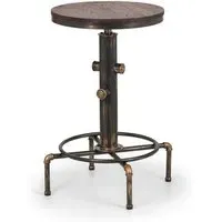 Round Bar Table Fire Hydrant Design - Brown, Elm