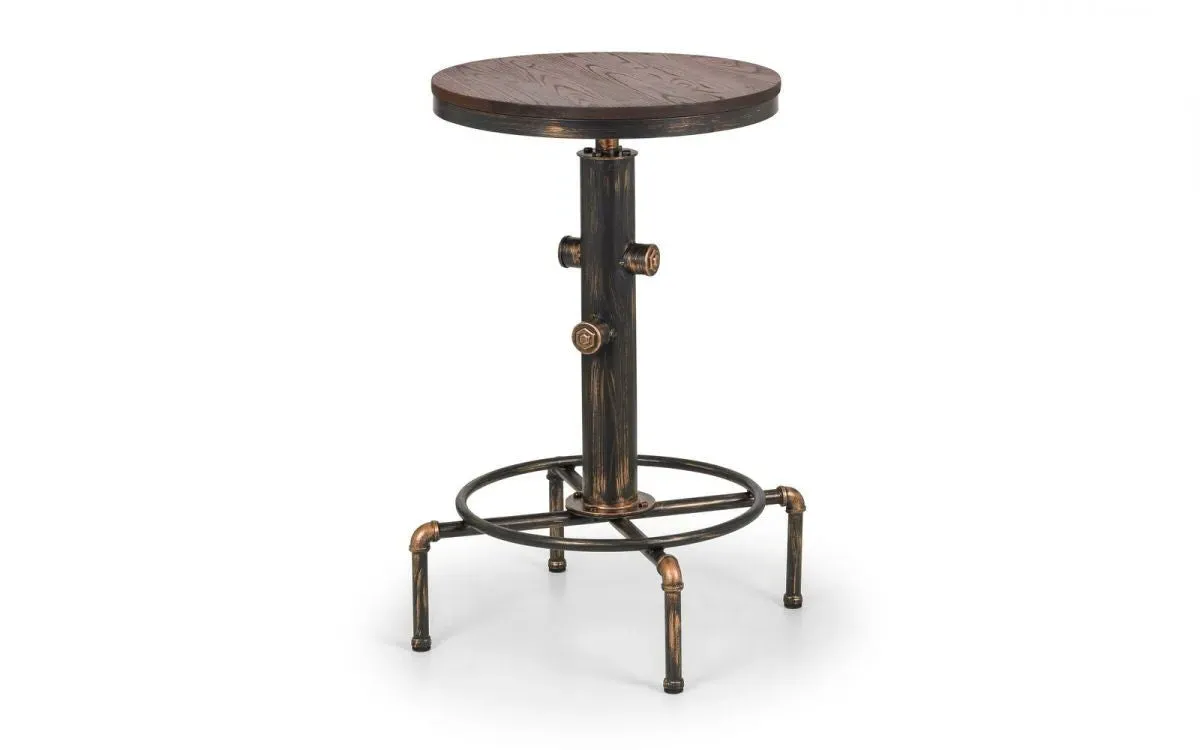 Round Bar Table Fire Hydrant Design - Brown, Elm image