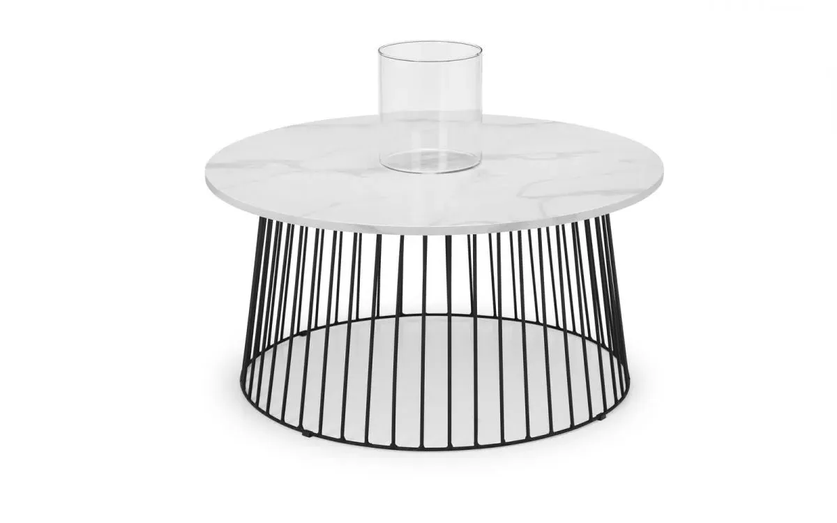 Round Coffee Table - White Marble, Steel