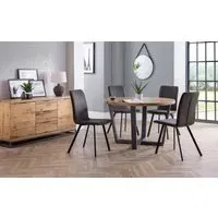 Round Dining Set with 4 Chairs - Natural, Oak