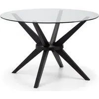 Round Dining Table - Clear Glass, Beech