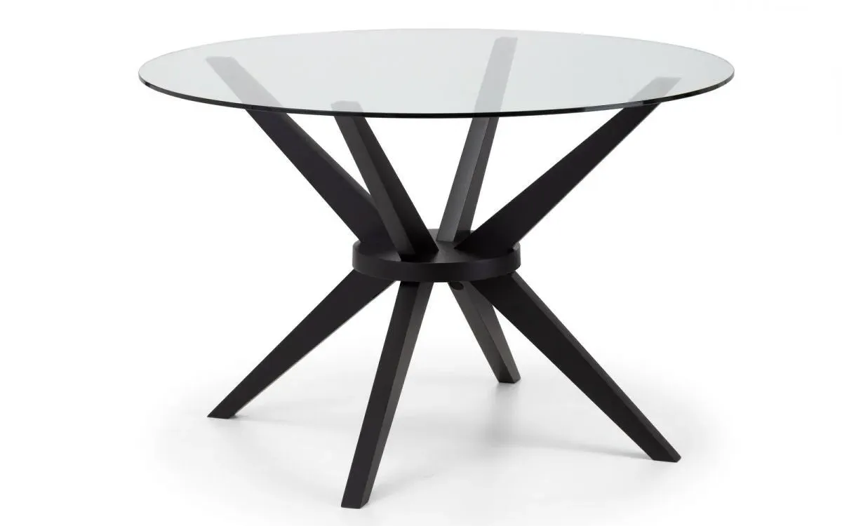 Round Dining Table - Clear Glass, Beech