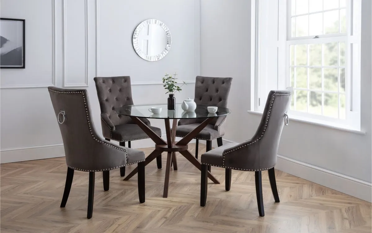 Round Dining Table - Glass, Beech Wood image
