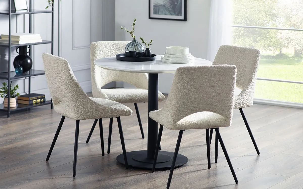 Round Dining Table with Pedestal Base - Black image