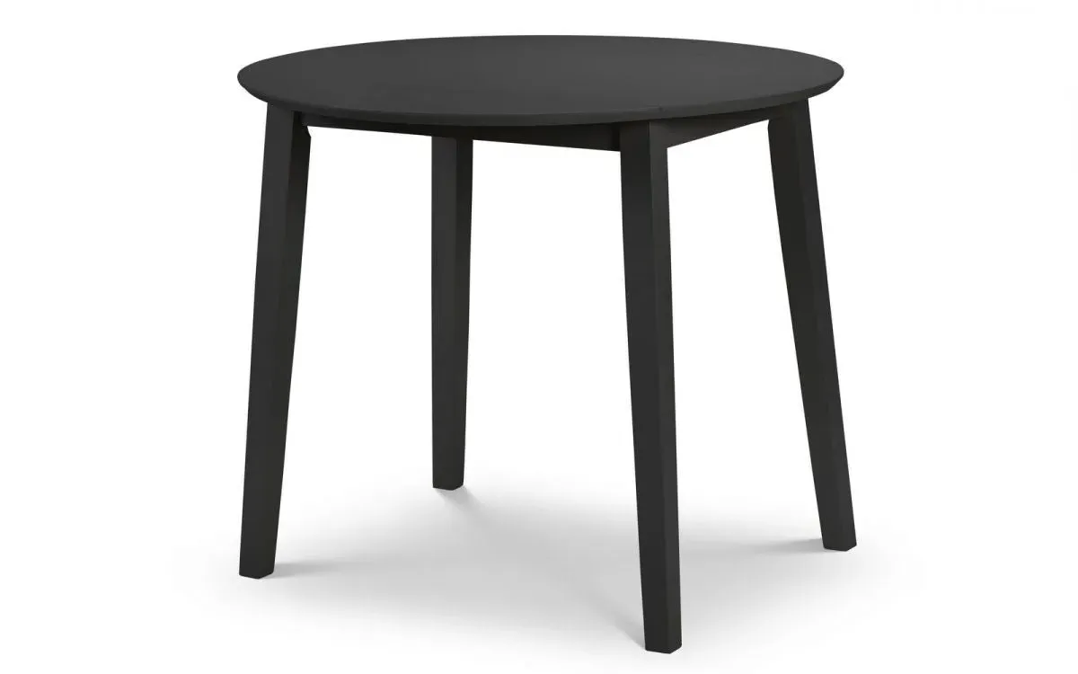 Round Dropleaf Dining Table - Black, Wood image
