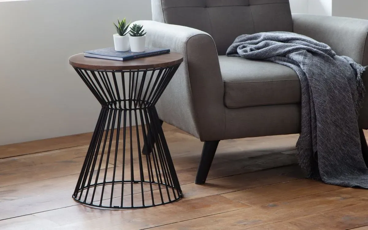 Round Lamp Table - Walnut, MDF image