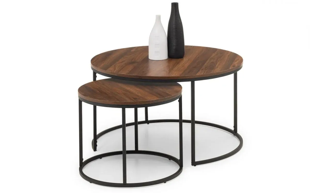 Round Nesting Coffee Tables - Walnut, MDF image