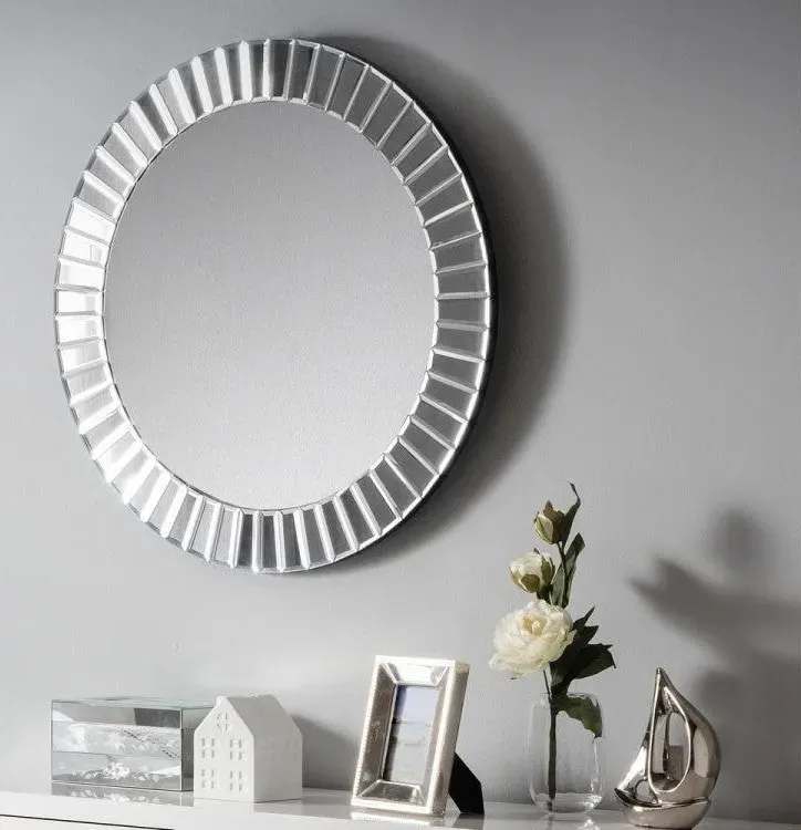 Round Wall Mirror - Clear, Bevelled Glass image