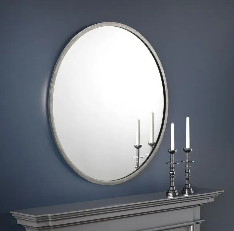 Round Wall Mirror - Pewter, Metal image