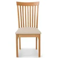 Set of 2 Dining Chairs with Padded Seat - Oak