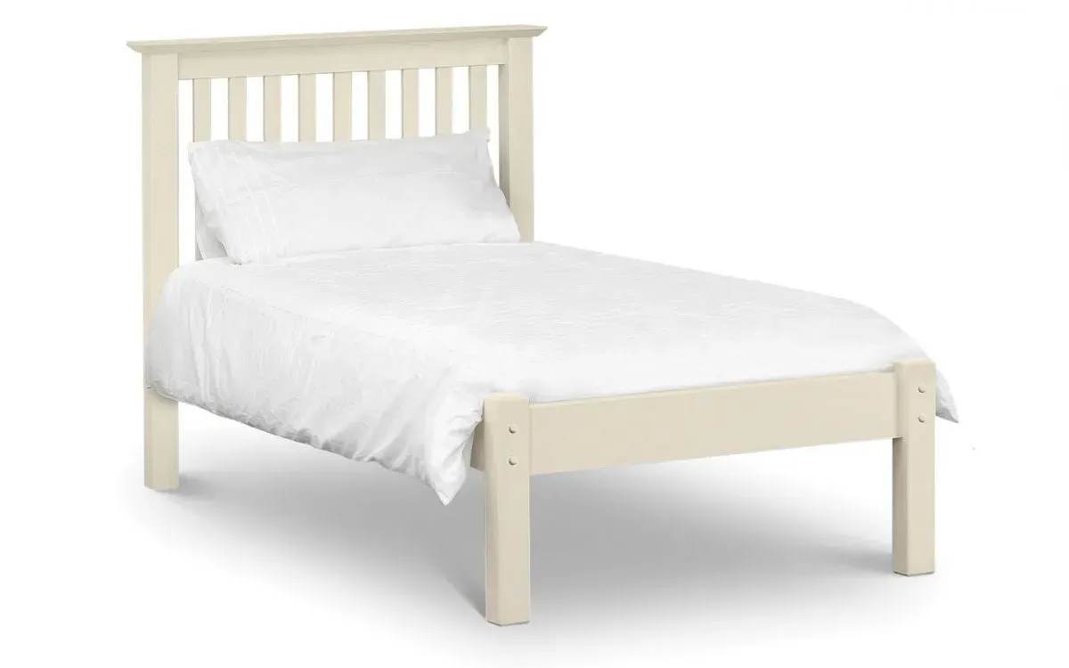 Single Bed Low Foot End - White, Pine