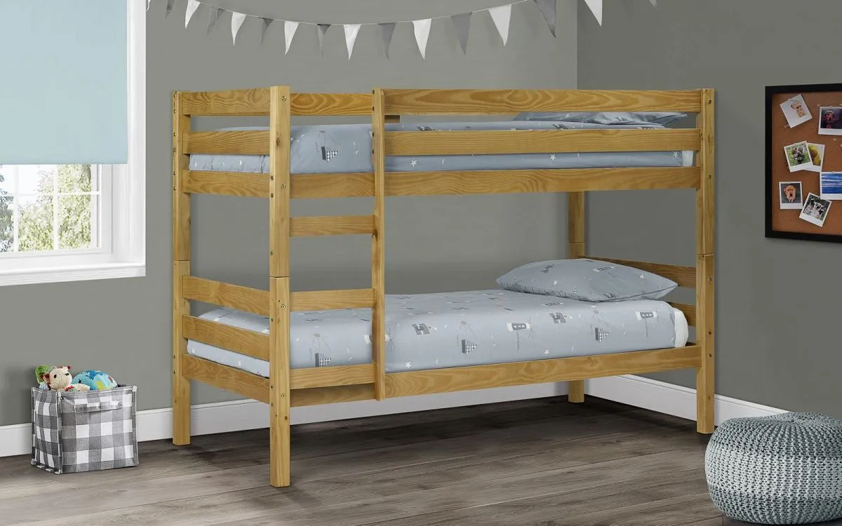 Single Bunk Bed Contemporary - Oak, Pine