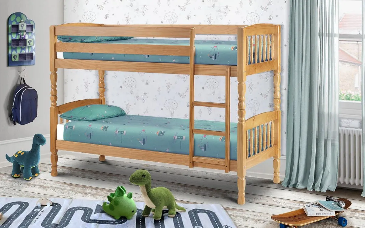 Single Bunk Bed Traditional - Oak, Pine