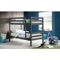 Single Bunk Bed with Ladder - Anthracite, Pine