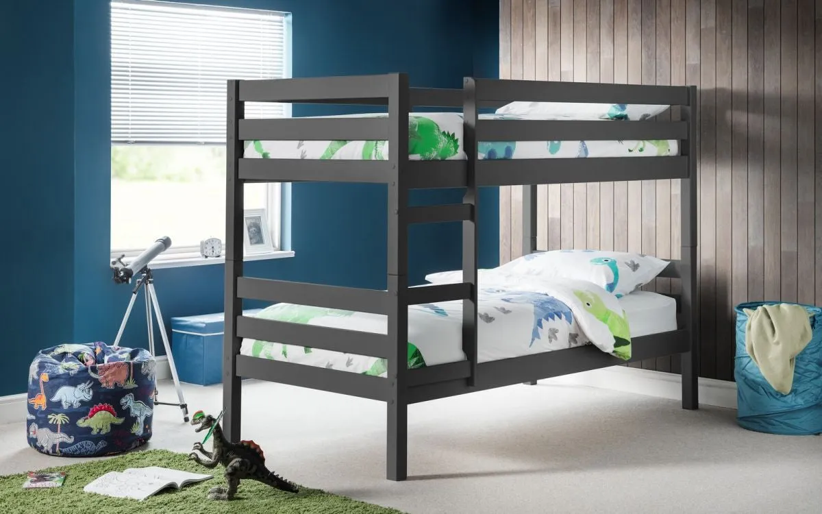 Single Bunk Bed with Ladder - Anthracite, Pine image