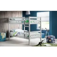 Single Bunk Bed with Ladder - Grey, Pine