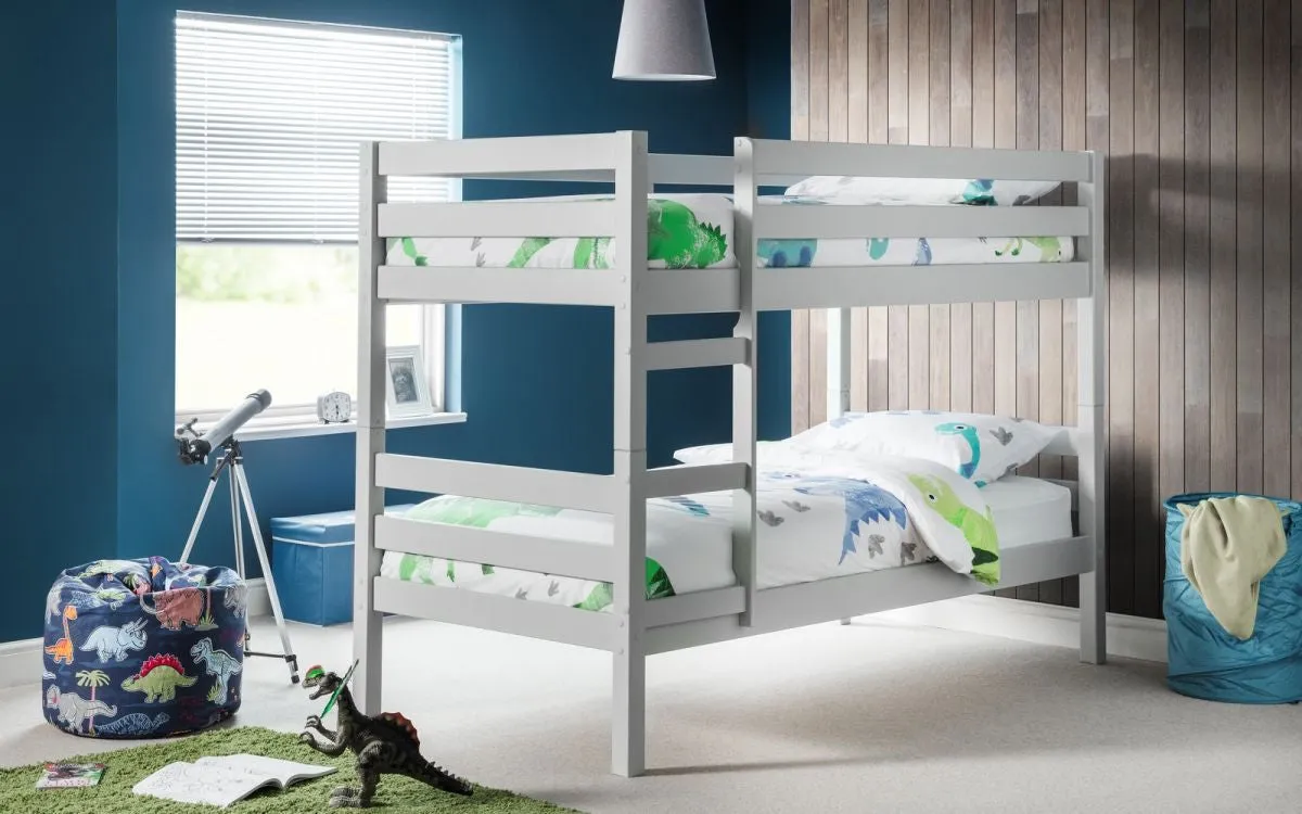 Single Bunk Bed with Ladder - Grey, Pine image