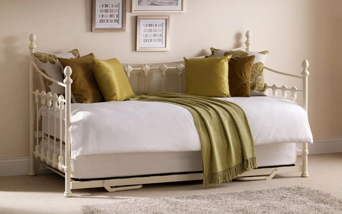 Single Daybed with Sprung Slats - White, Steel image