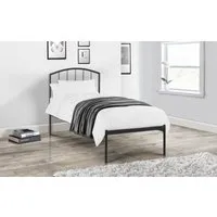 Single Metal Bed with Sprung Slats - Black