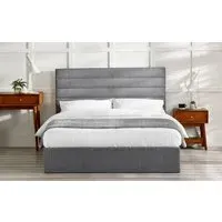 Single Ottoman Bed Frame - Grey, Linen