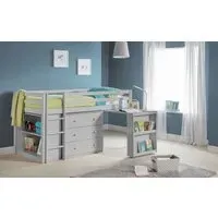 Single Sleepstation with Desk - Dove Grey, Pine