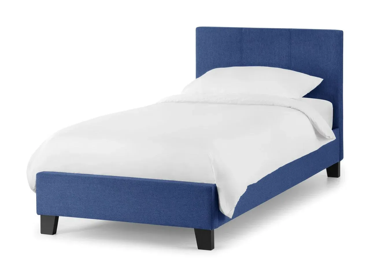 Single Upholstered Bed Frame - Blue, Linen image