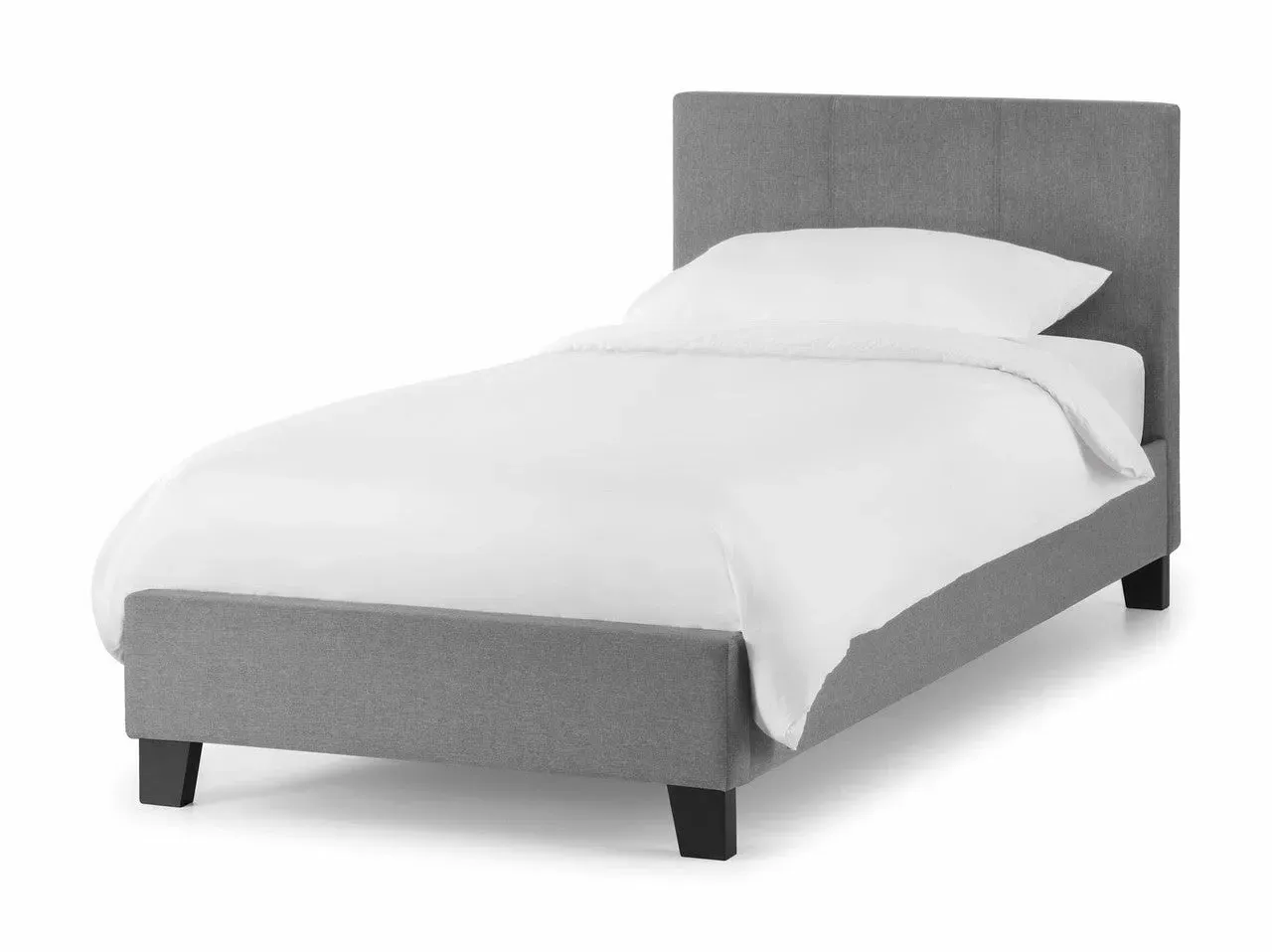 Single Upholstered Bed Frame - Grey, Linen