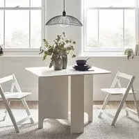 Small Gateleg Table with 2 Chairs - White, Rubberwood