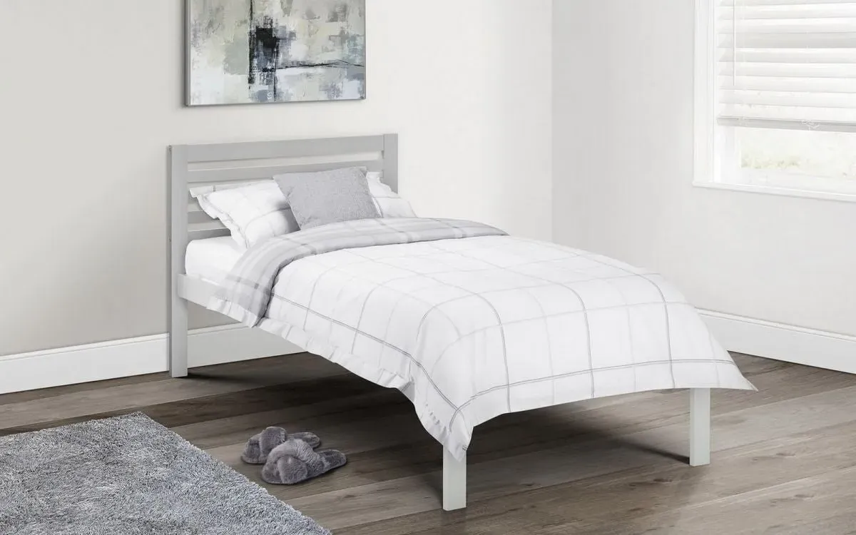 Small Single Bed Frame - Light Grey, Wood image
