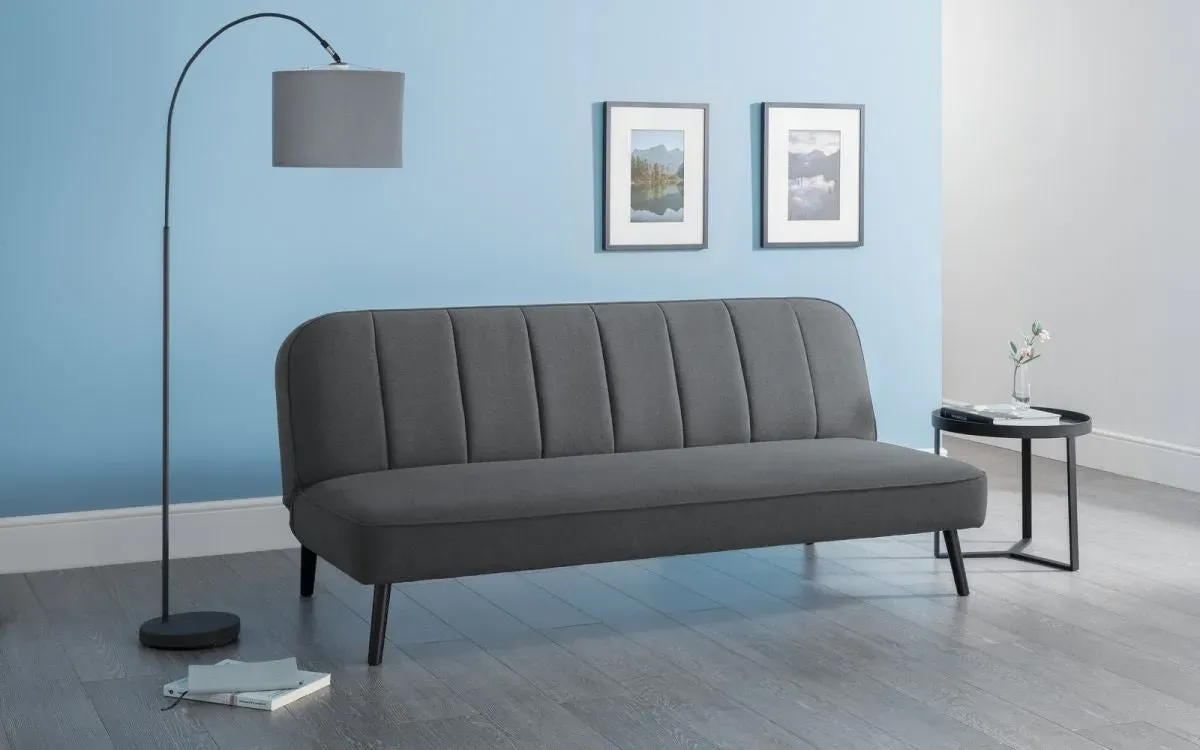 Sofabed with Click-Clack Design - Grey, Velvet image