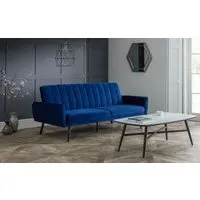 Sofabed with Sleeper Function - Blue, Velvet