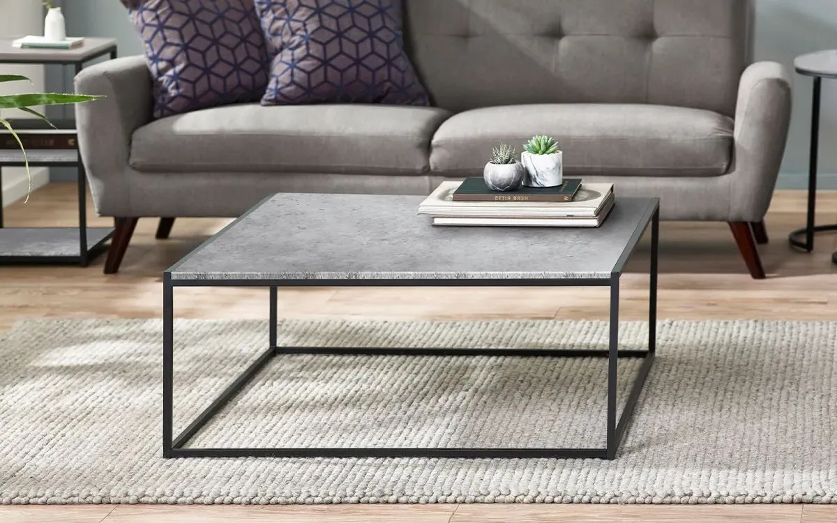 Square Coffee Table - Black, Metal