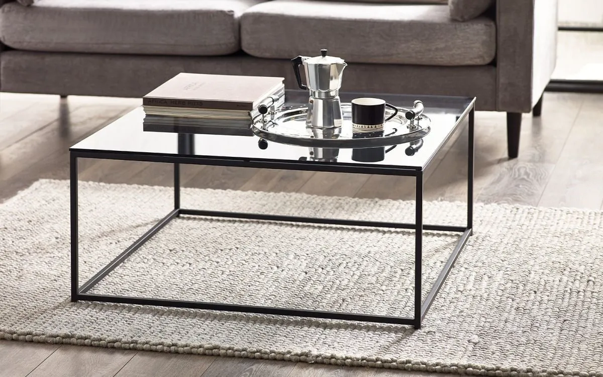 Square Coffee Table - Smoked Glass, Metal image