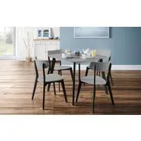 Square Dining Set with 4 Chairs - Grey, Hardwood