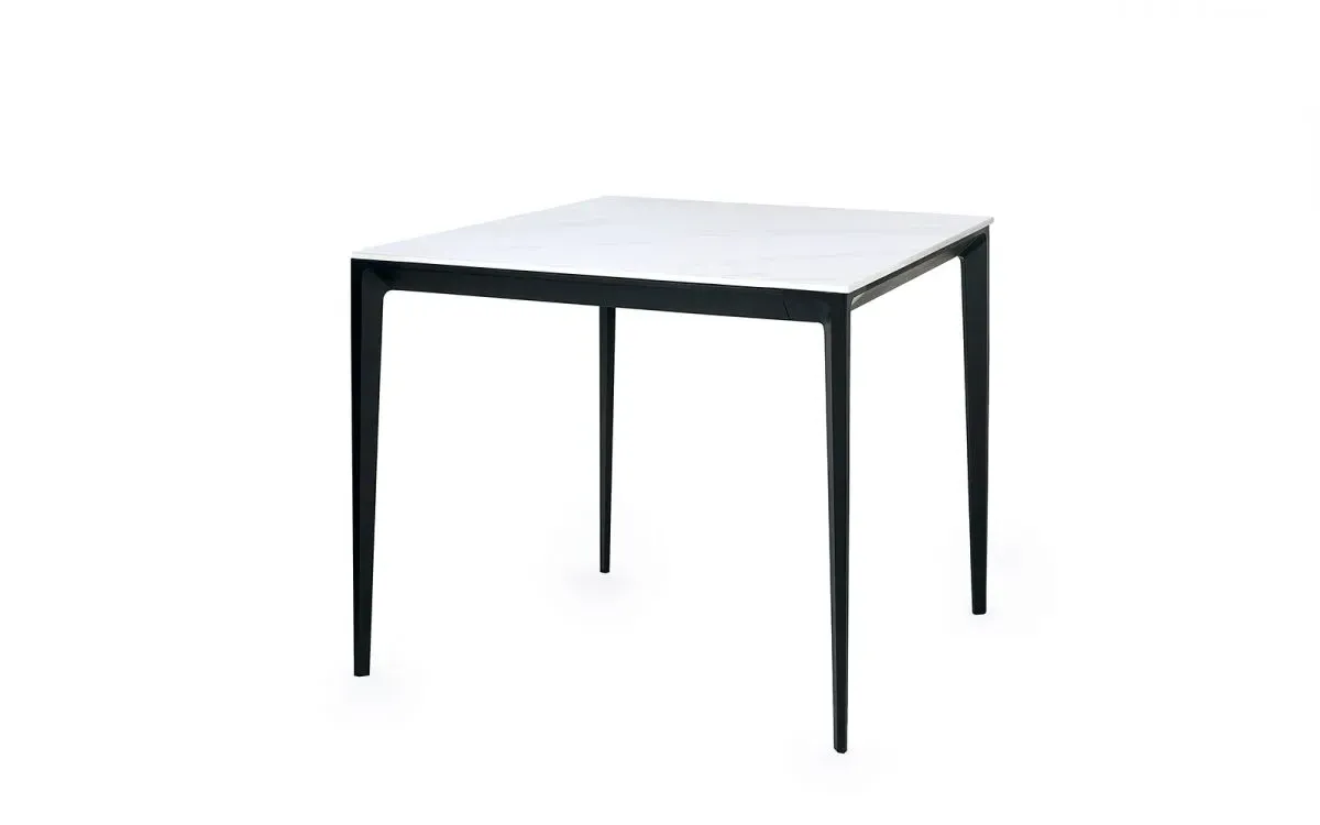 Square Dining Table - White, Sintered Stone