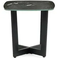 Square Lamp Table - Black, Glass
