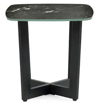 Square Lamp Table - Black, Glass