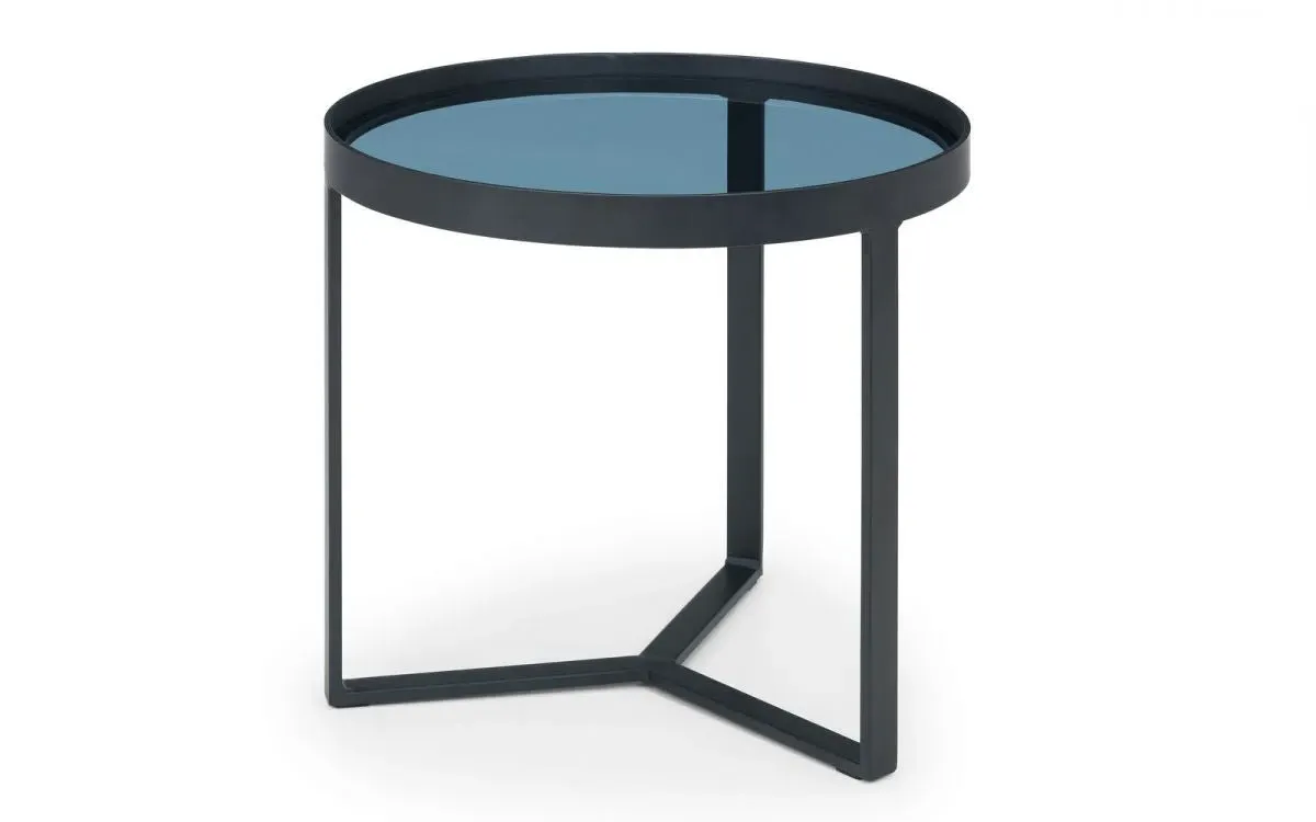 Square Lamp Table - Black, Smoked Glass image