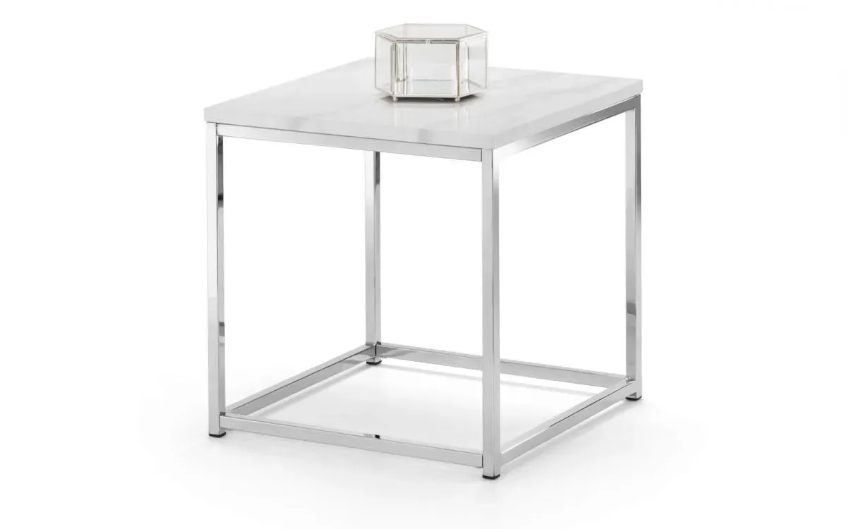 Square Lamp Table - White Marble, MDF image