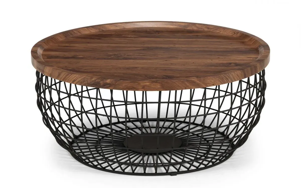 Square Storage Coffee Table - Walnut, MDF