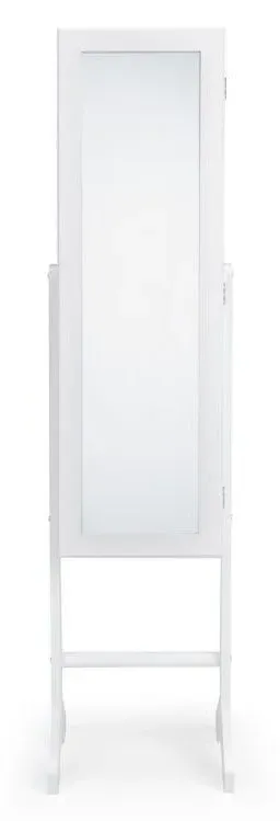Standing Jewellery Mirror with Storage - White, MDF image