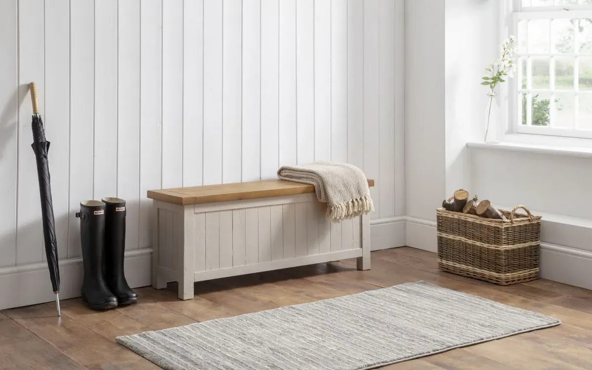 Storage Bench with Lift Top - Grey, Pine image