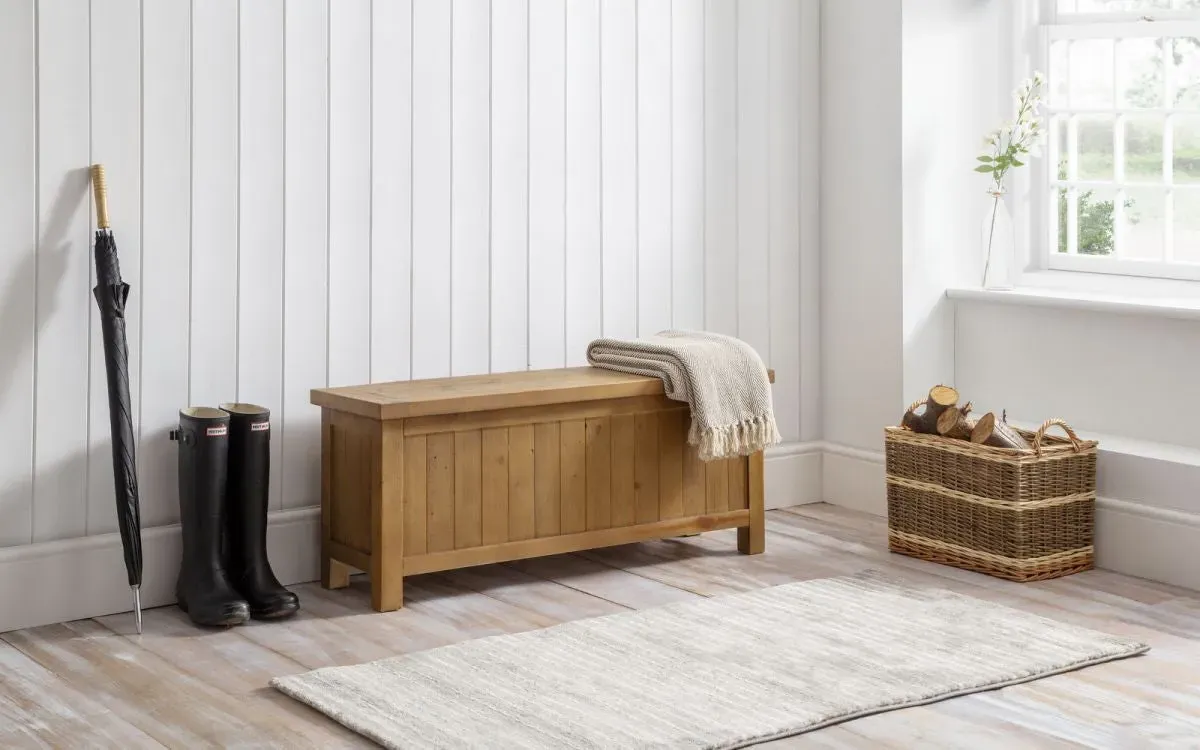 Storage Bench with Lift Top - Natural, Pine