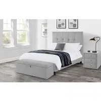 Super King Bed with High Headboard - Grey, Linen