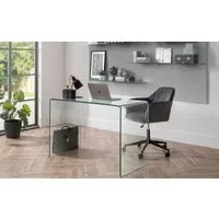 Swivel Office Chair with Gas Lift - Grey, Velvet