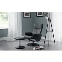 Swivel Recliner Chair - Black, Faux Leather