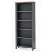 Tall Bookcase with Shelves - Dark Grey, Oak